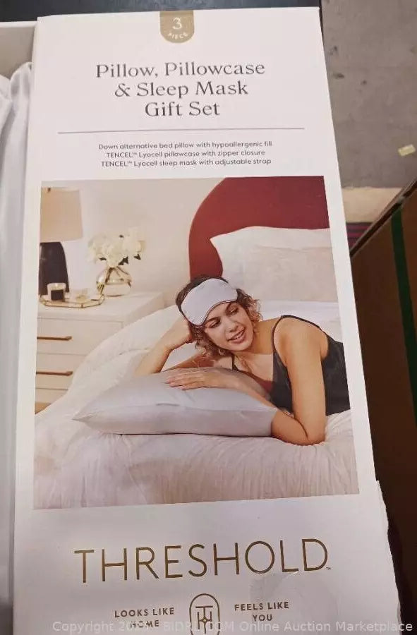 3pc Pillow , Mask , & Satin Pillowcase Gift Set
