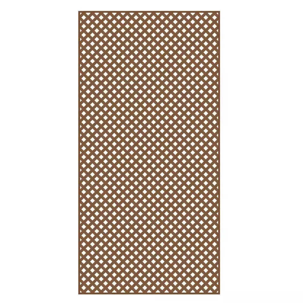 California Redwood Privacy Diamond Vinyl Lattice Panel - Framed - Set of 2