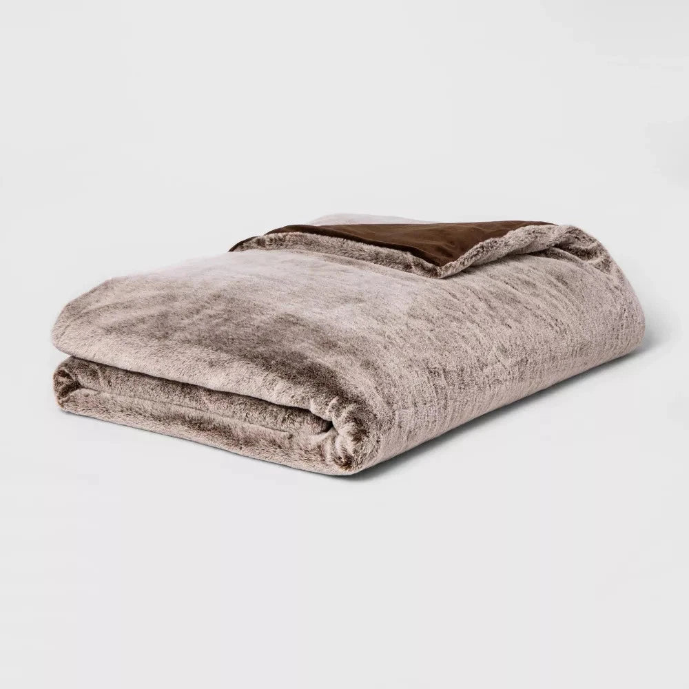 Weighted Faux Fur Throw Blanket 15 lbs OEKO-TEX Certified