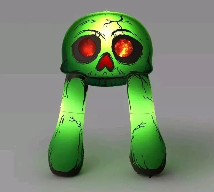 LED Skull Archway Inflatable Halloween Projection Decoration Green