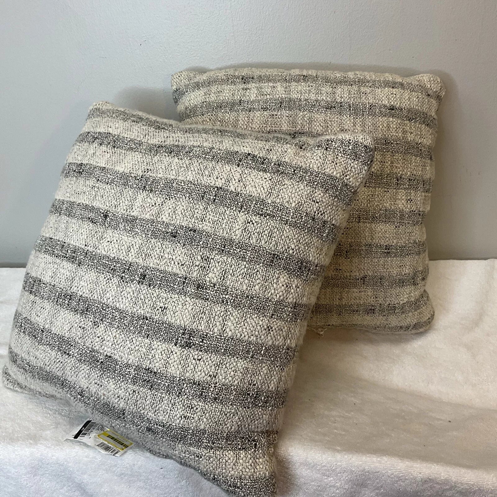 1-Piece Gray Stripe Toss Pillows