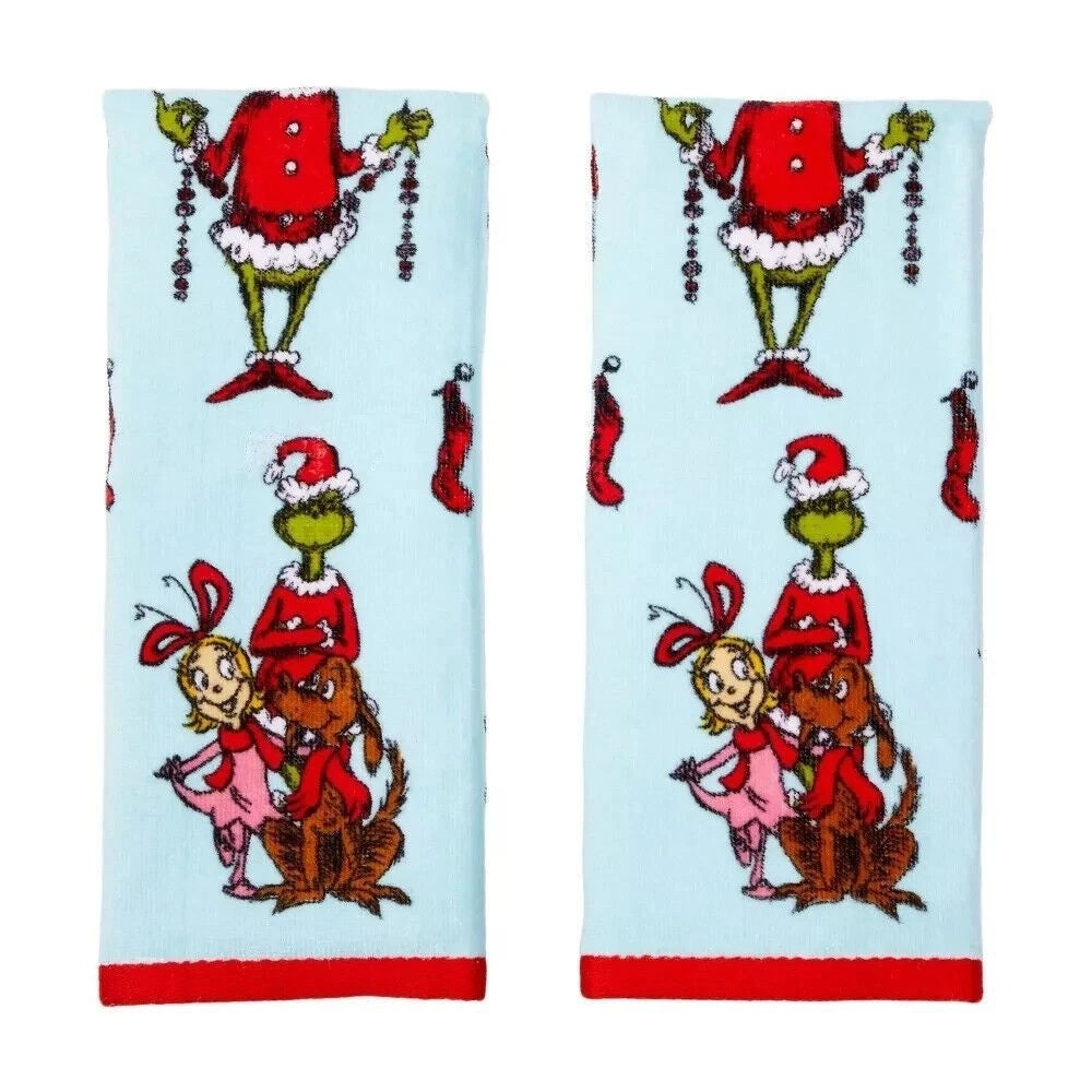Dr. Seuss The Grinch Christmas Hand Towels 2 Pack, final cut