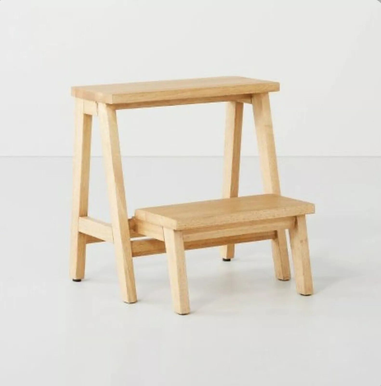 Wood Kitchen Step Stool Natural