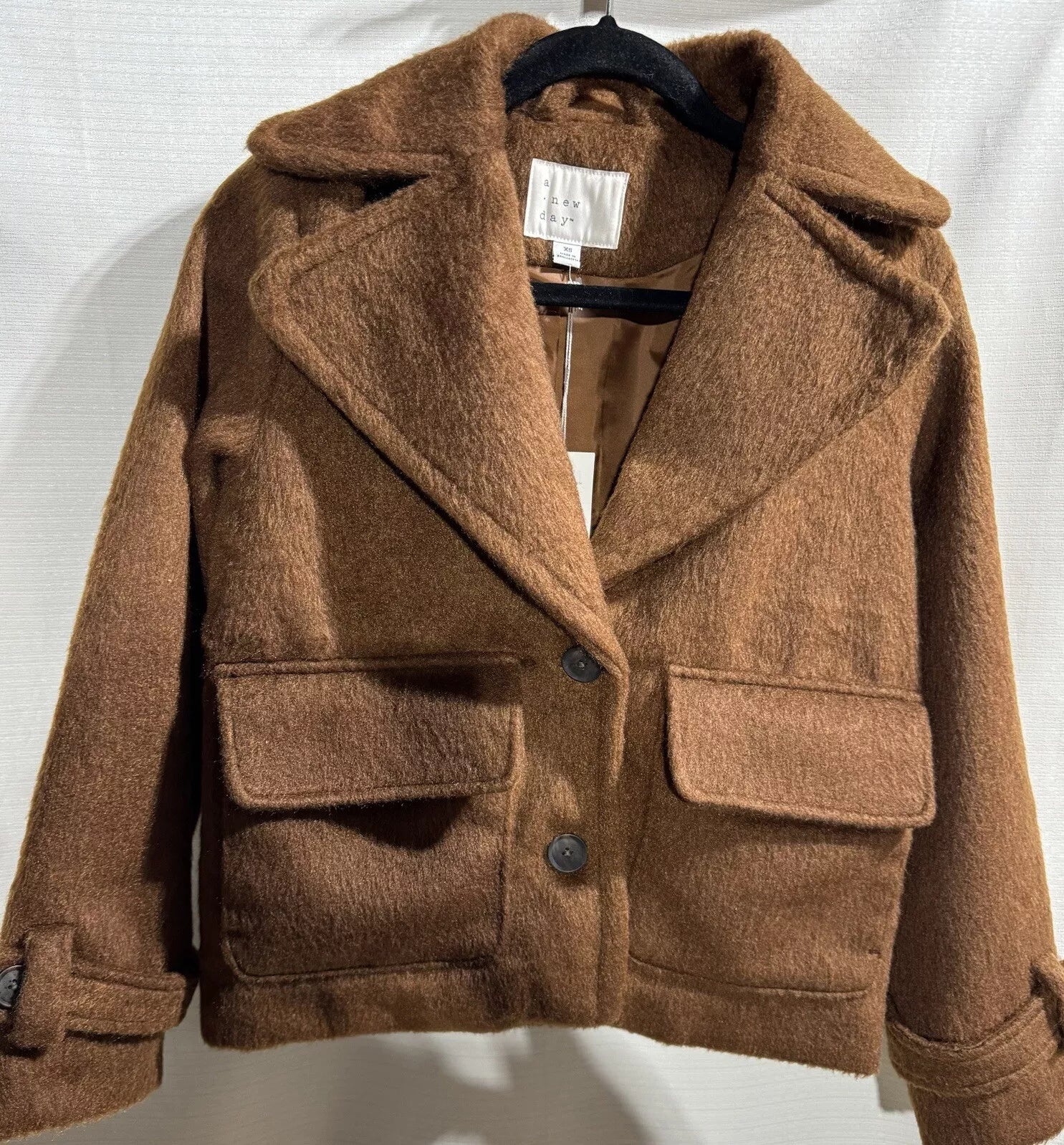 A New Day Womens Muddy Brown Jacket Coat Small
