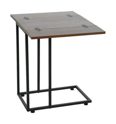 Jamestown Extendable C-Shaped Side End Table, Walnut