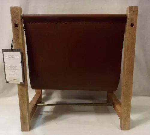 Wood and Leather Magazine Holder Stand Natural Target