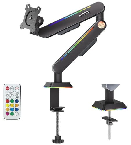 Monitor Mount Led Single Monitor Mount Built-in RGB Lights Adjustable Monitor Arm with L ...