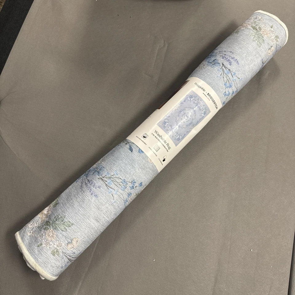 Bridgerton Crown Aubrey Hall Garden Blue Rug 2x7