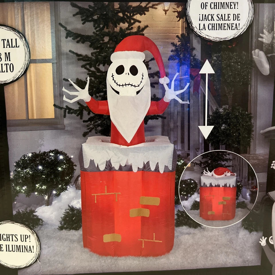 Animated Christmas Airblown Inflatable Jack Skellington in Chimney, final cut
