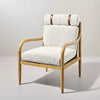 Boucle Upholstered Wood Arm Chair - Oatmeal