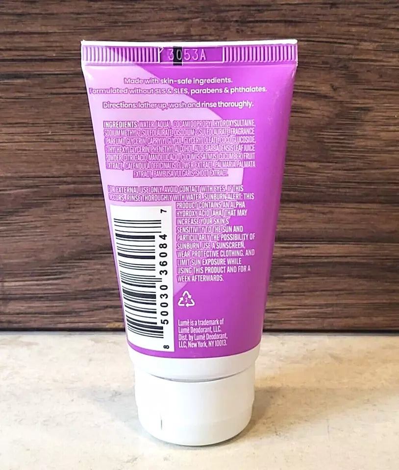 Lume Acidified Body Wash ~ Lavender Sage ~ 1.5 oz travel size, 44 ml, sealed, Final Cut