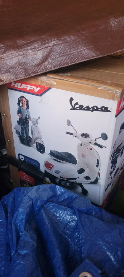 6V Vespa Ride-On Electric Scooter Kids Ideal , White
