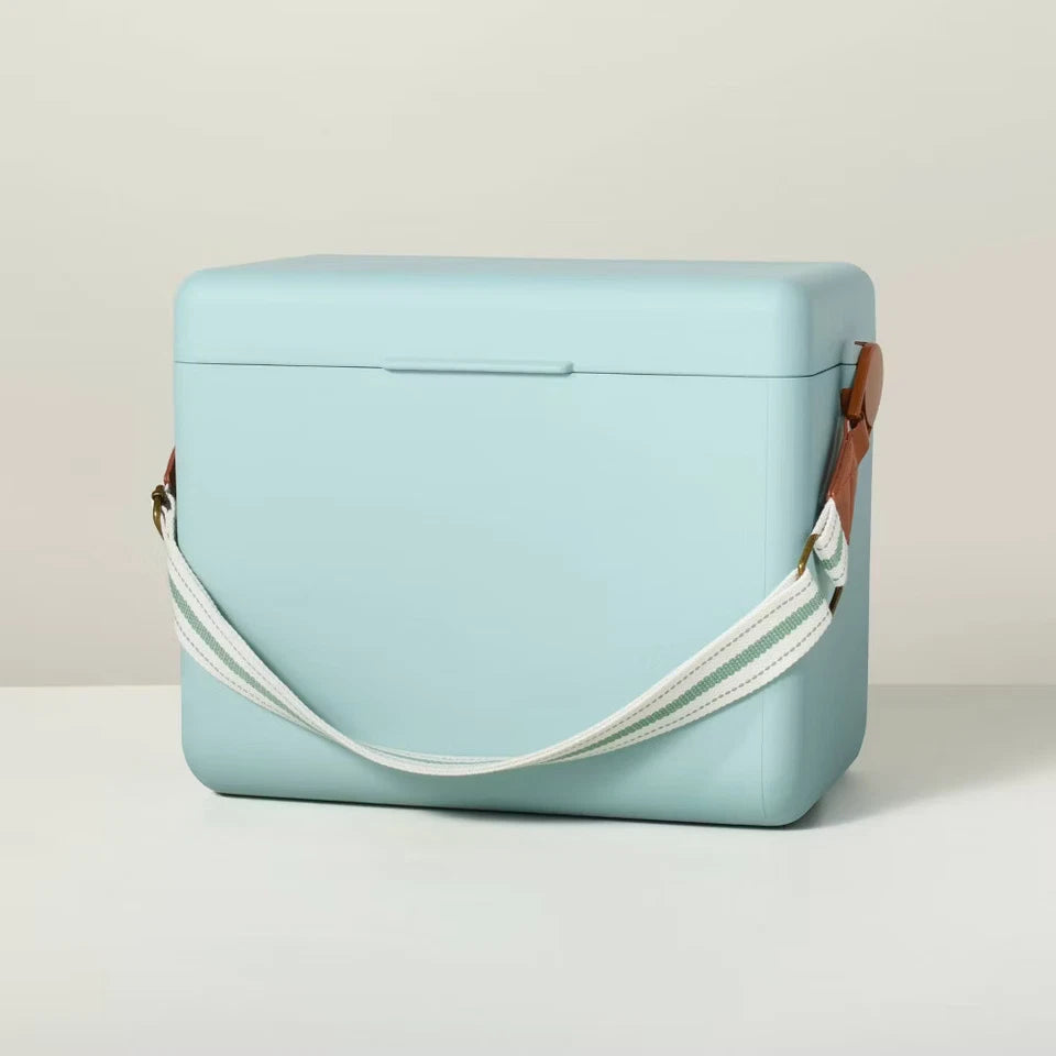 Hard-Sided Portable Cooler Light Blue