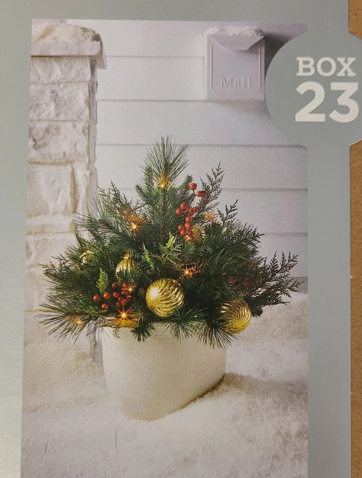 Pot " Insert" Pre Light LED Warm White Christmas Planter Greenery, final cut