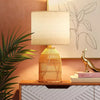 Rattan Diagonal Weave Table Lamp Tan