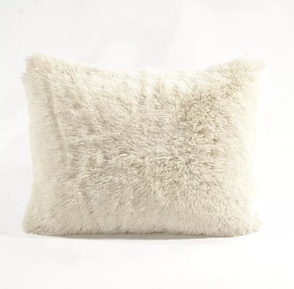 3 Piece Threshold Faux Fur Channel Stitch Comforter Set - Full/Queen Beige