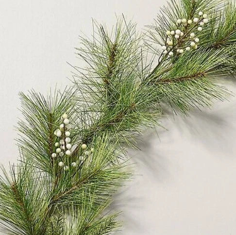 Faux Needle Pine and Snowberry Christmas Garland