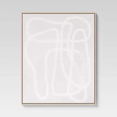 (Set of 2) Line Drawing Wall Canvases Gray/White