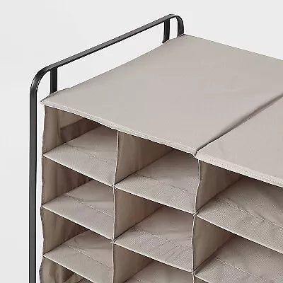 4 Tier Rolling Cubby Shoe Rack Black