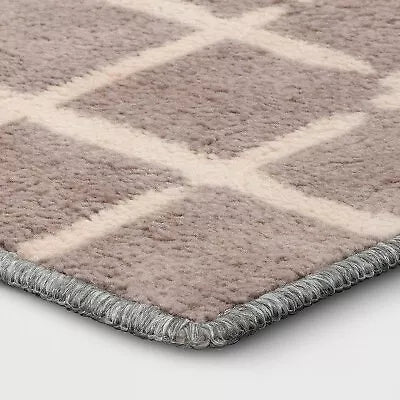 Washable Small Checkered Area Rug Gray - 4'x5'