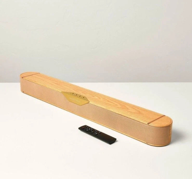 Wood & Brass Finish Dolby Digital Sound Bar Speaker