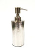 Handmade India Textured Silver Tone Metal Soap Lotion Dispenser