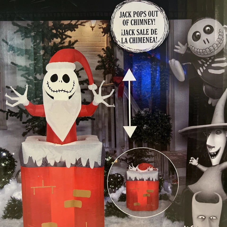 Animated Christmas Airblown Inflatable Jack Skellington in Chimney, final cut