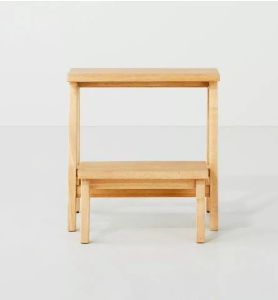 Wood Kitchen Step Stool Natural