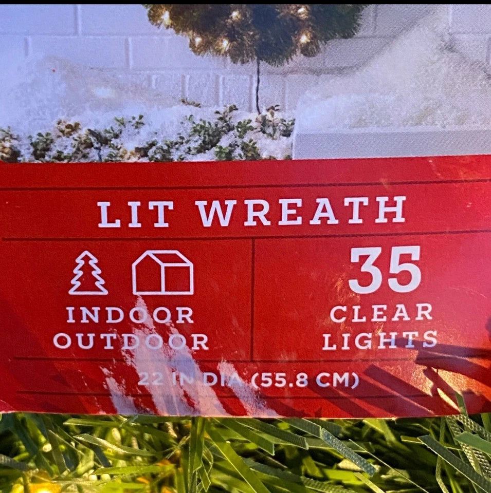 Lit Christmas Wreath