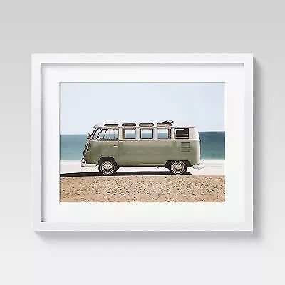 Coastal Canvas Ocean Modern Set of 2  Van Surfboard Wall Art