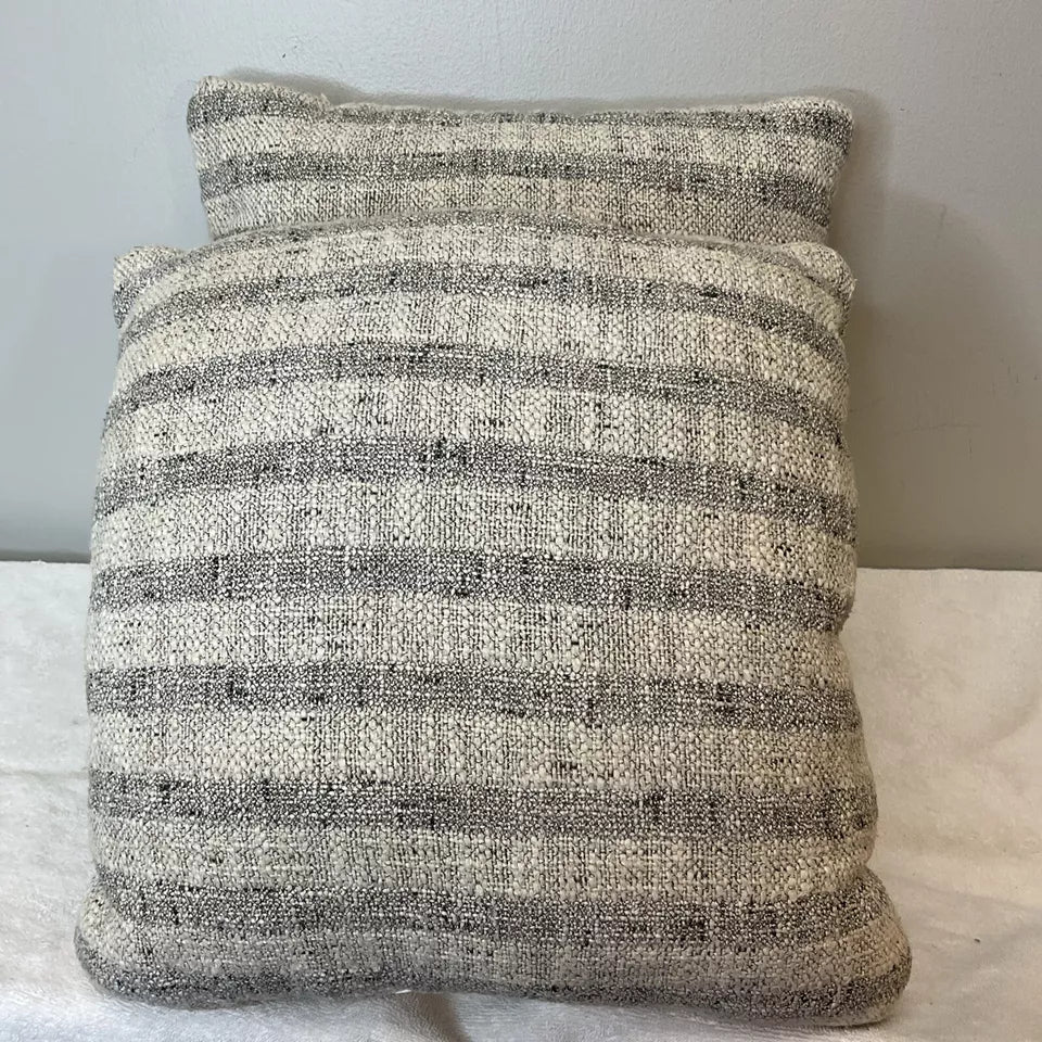 1-Piece Gray Stripe Toss Pillows