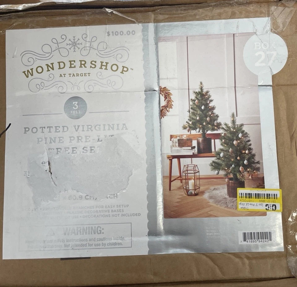 Potted Virginia Pine Pre Lit Tree 1-Piece