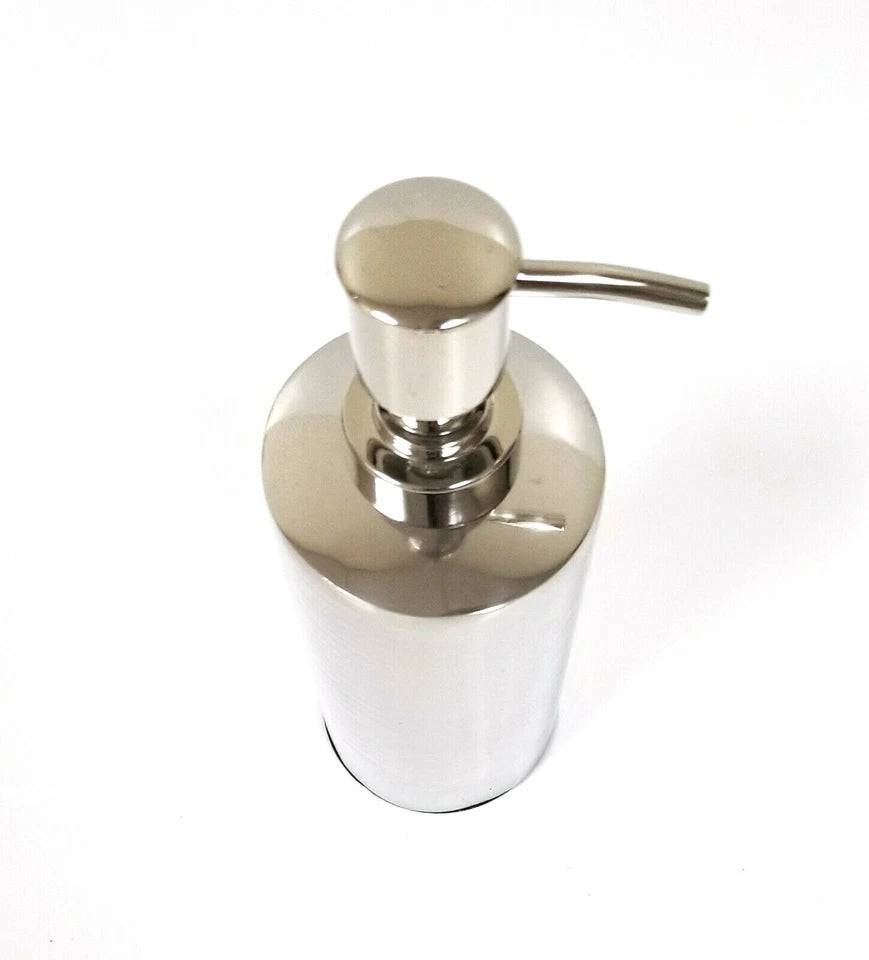 Handmade India Textured Silver Tone Metal Soap Lotion Dispenser