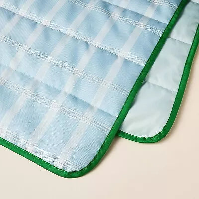 Checkered Plaid Picnic Blanket Cream/Blue/Green