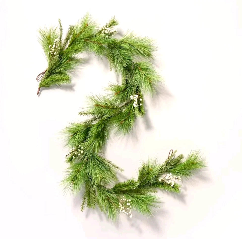 Faux Needle Pine and Snowberry Christmas Garland 1-Piece, final cut