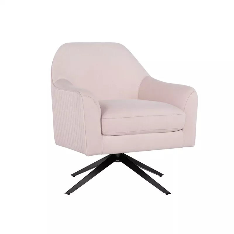 Lifestyle Solutions Fairfield Swivel Chair in Pink Fabric Upholstery