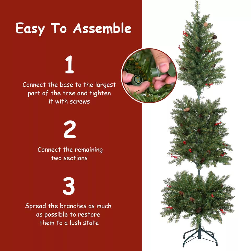 Pre-lit Slim Virginia Pine Artificial Christmas Tree Multicolor Lights