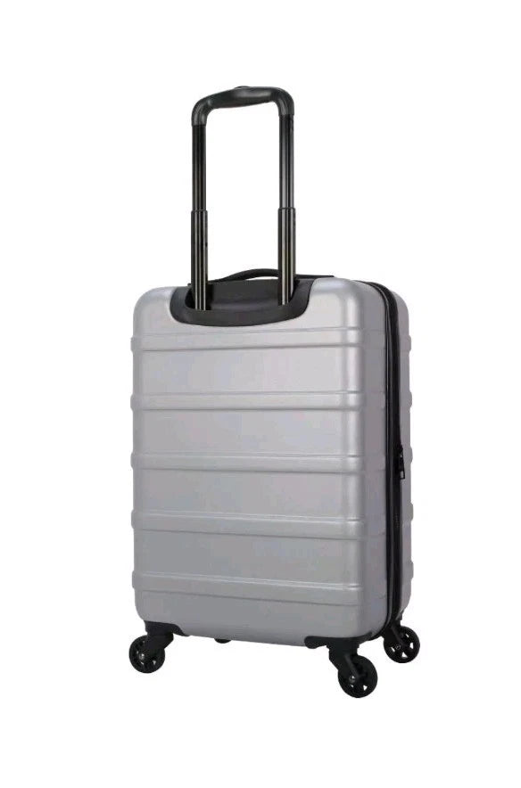 1-Piece Hardside Checked Spinner Luggage - Silver