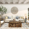 Beige Wooden Handmade Intricately Carved Starburst Home Wall Beige