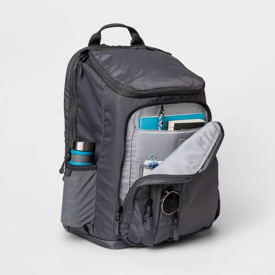 Elite Top Opening Large Capacity School Backpack Fits Laptop, Gray
