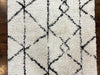 Modern Shag Rug Ivory and Black Area Rug 7'x10'