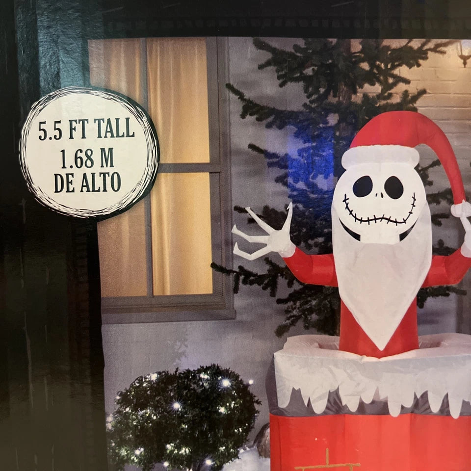 Animated Christmas Airblown Inflatable Jack Skellington in Chimney, final cut