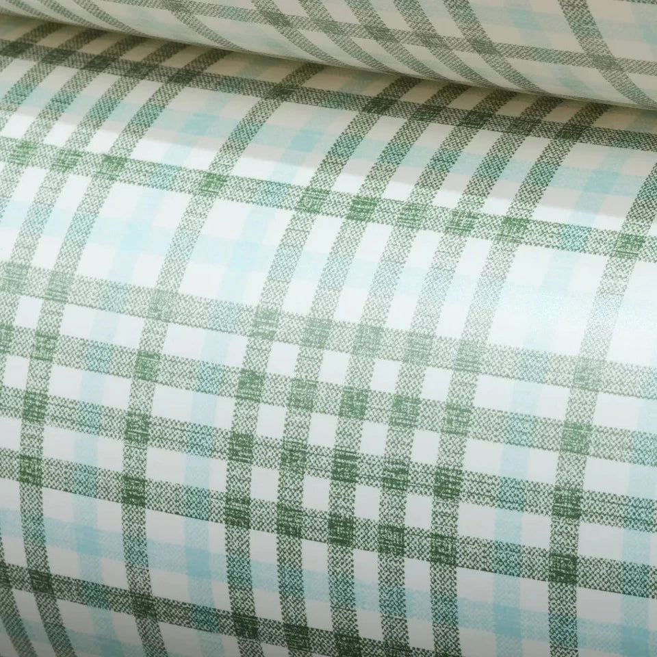 Layered Plaid Inflatable Kiddie Pool Green/Blue