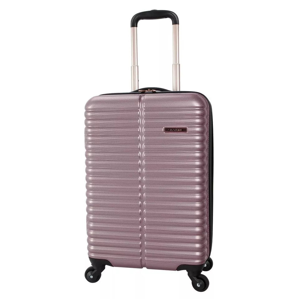 Skyline 3pc Hardside Checked Spinner Luggage Set - Rose Gold