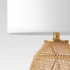 Rattan Diagonal Weave Table Lamp Tan