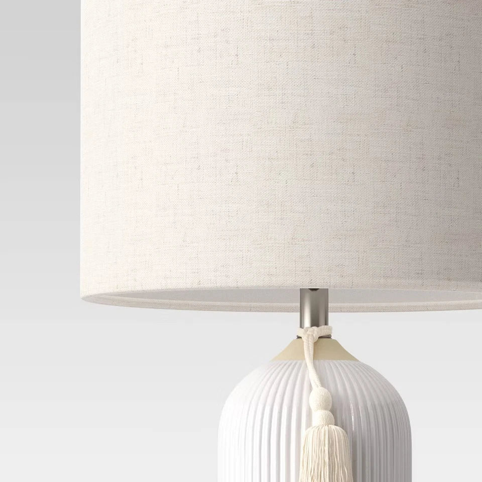 Large Assembled Ceramic Table Lamp White
