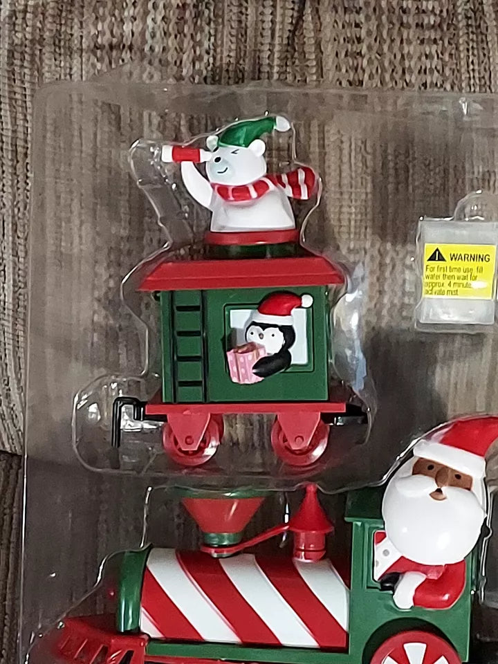 Wondershop Christmas Mist Train Set LED Lights & Sound Dark Skin Santa holiday