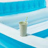 Family Pool with Bench Oval Kiddie Pool - PVC