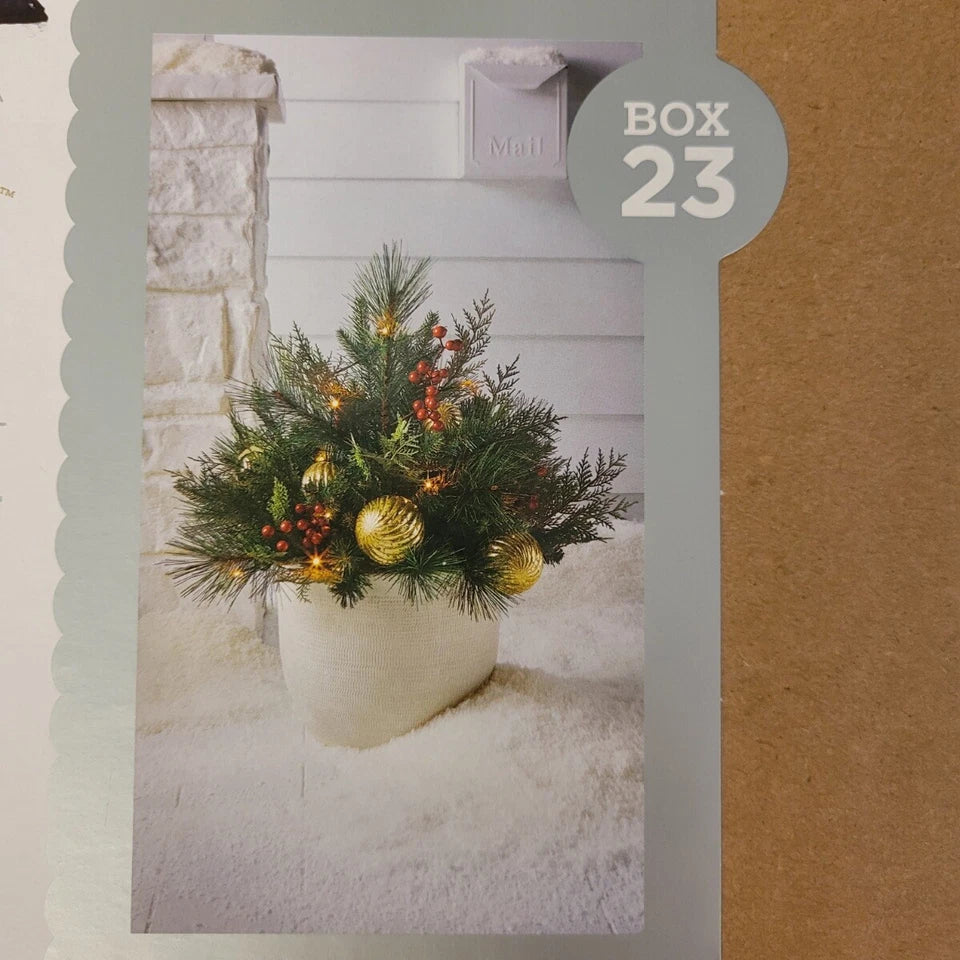 Pot " Insert" Pre Light LED Warm White Christmas Planter Greenery, final cut