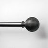 Lumi Single Curtain Rod Set Brushed Nickel- Lined Ball
